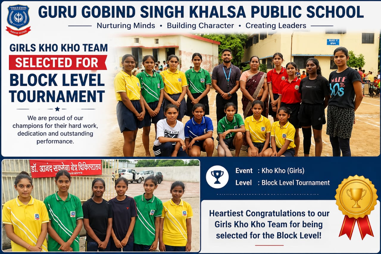 GGSKPS GIRLS KHO KHO TEAM SELECTED FOR BLOCK LEVEL TOURNAMENT